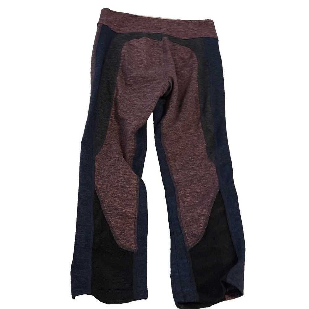 Free People Movement‎ Dylan High Waist Color Block cropped Leggings Mesh Small